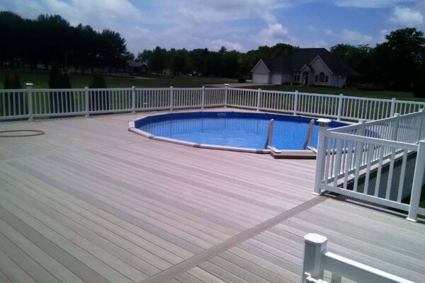 Skelley Construction, Inc. finished product deck with an above ground pool - Decatur, IL