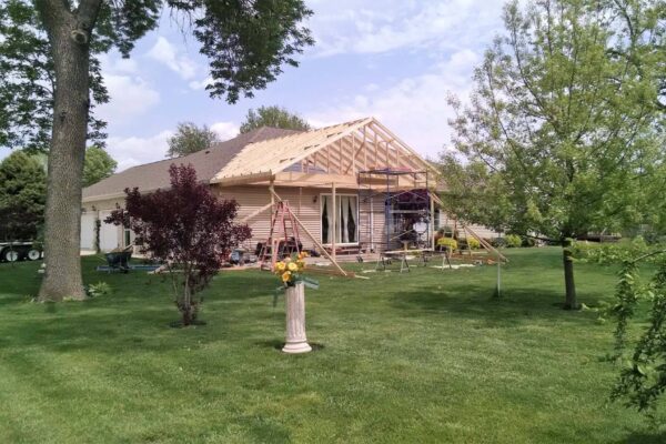 Skelley Construction Inc. Sun room addition to house in progress - Decatur, IL